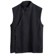 Load image into Gallery viewer, Sleeveless Waistcoat with Slant Placket and Disc Buttons