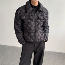 Load image into Gallery viewer, Diamond Check Lapel Short Cotton Jacket