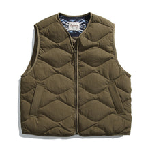 Load image into Gallery viewer, White Duck Down Quilted Plaid Loose Vest