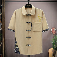 Load image into Gallery viewer, Cotton And Linen Suit Casual Shirt Set