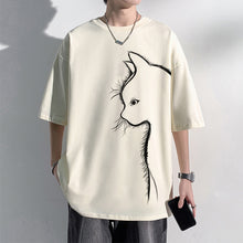 Load image into Gallery viewer, Cat print short-sleeve T-shirt