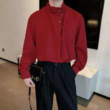 Load image into Gallery viewer, Stand Collar Irregular Loose Shirt