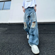 Load image into Gallery viewer, Ripped Denim Straight Vintage Patchwork Wide-leg Pants