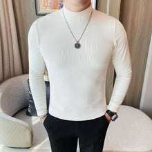 Load image into Gallery viewer, Half Turtleneck Striped Bottoming Shirt