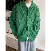 Load image into Gallery viewer, Retro Check Turtleneck Knitted Cardigan Jacket