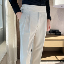 Load image into Gallery viewer, Slim-fit Paris Buckle High-waist Casual Trousers