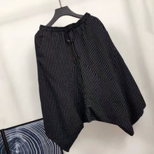 Load image into Gallery viewer, Loose Cotton and Linen Striped Drop Crotch Harem Pants