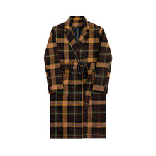 Load image into Gallery viewer, Retro Plaid Wool Mid-length Coat