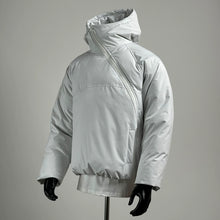 Load image into Gallery viewer, Diagonal Zipper Hooded Cotton-padded Jacket