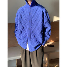 Load image into Gallery viewer, Retro Check Turtleneck Knitted Cardigan Jacket