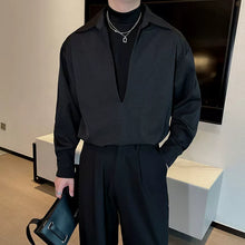 Load image into Gallery viewer, Fake Two-piece Large V-neck Stitching Pullover