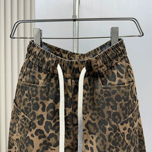 Load image into Gallery viewer, Leopard Print Jacquard Loose Straight Leg Casual Pants