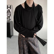 Load image into Gallery viewer, Fake Two-Piece T-shirt Loose Double-Layer Neckline shirt