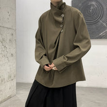 Load image into Gallery viewer, Retro Irregular Button Stand Collar Shirt