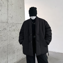 Load image into Gallery viewer, Dark Thickened Cross Placket Cotton Jacket