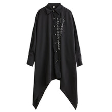 Load image into Gallery viewer, Loose Calligraphy Print Shirt Irregular Wide Leg Culottes