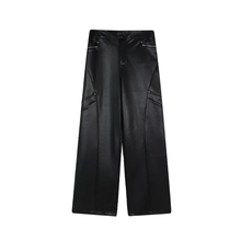 Load image into Gallery viewer, PU Leather Straight Wide-leg Casual Pants