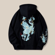 Load image into Gallery viewer, Embroidered Hooded Loose-fitting Pullover Sweatshirt