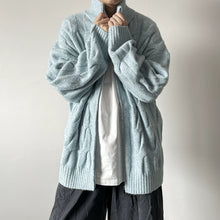 Load image into Gallery viewer, Vintage Cable Zipper Cardigan Sweater Jacket