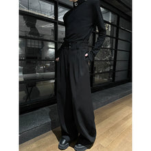Load image into Gallery viewer, Straight High-waisted Draped Pleated Wide-leg Trousers
