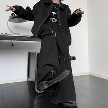 Load image into Gallery viewer, Lace-up Deconstructed Flared Wide-leg Pants