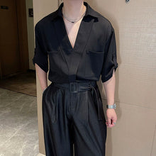 Load image into Gallery viewer, Solid Color Simple V-neck Shirt