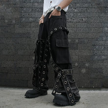 Load image into Gallery viewer, Heavy Pleated Patchwork Loose Drape Jeans