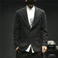Load image into Gallery viewer, Striped Solid Loose Fit Suit Jacket