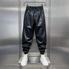 Load image into Gallery viewer, Thickened Velvet PU Leather Warm Harem Pants