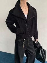 Load image into Gallery viewer, Textured Deconstructed Twill Lapel Jacket