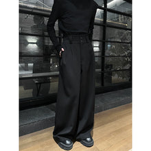 Load image into Gallery viewer, Straight High-waisted Draped Pleated Wide-leg Trousers