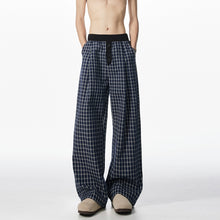 Load image into Gallery viewer, American Loose Wide-leg Patchwork Plaid Pants
