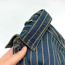 Load image into Gallery viewer, Vintage Distressed Washed Denim Striped Shirt