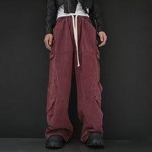 Load image into Gallery viewer, Straight Mid-high Waist Cargo Trousers