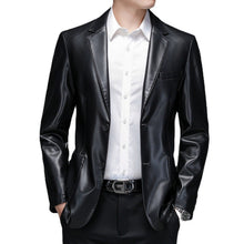 Load image into Gallery viewer, Slim Fit Leather Cropped Jacket