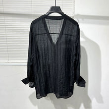 Load image into Gallery viewer, Loose Hollow Drapey V-neck Shirt