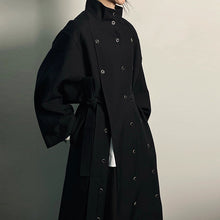 Load image into Gallery viewer, Black Windbreaker Draped Loose Jacket