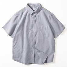 Load image into Gallery viewer, Blue Striped Cotton Loose Casual T-shirt