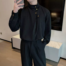 Load image into Gallery viewer, Stand Collar Irregular Loose Shirt