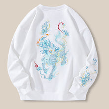 Load image into Gallery viewer, Embroidered Loose Round Neck Fleece Sweatshirt