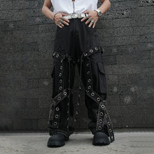 Load image into Gallery viewer, Heavy Pleated Patchwork Loose Drape Jeans