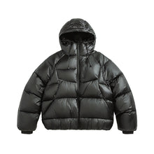 Load image into Gallery viewer, Heavyweight White Duck Down Hooded High Neck Loose Puffer Coat