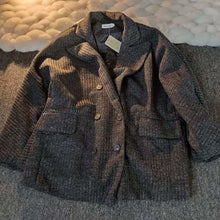 Load image into Gallery viewer, Dark Grey Vintage Loose Trench Coat