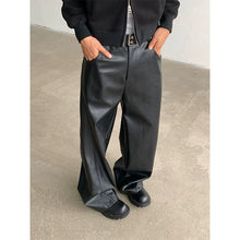 Load image into Gallery viewer, Vintage PU Leather Straight Wide-leg Casual Pants
