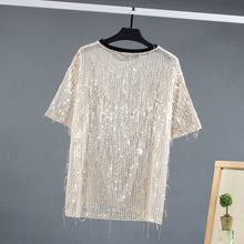 Load image into Gallery viewer, Tassel Sequin Stage Costume T-Shirt