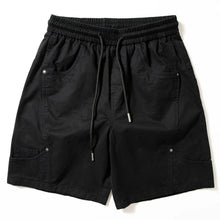 Load image into Gallery viewer, Retro Elastic Waist Loose Straight Leg Shorts