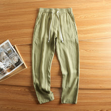 Load image into Gallery viewer, Linen Breathable Loose Drawstring Straight Trousers