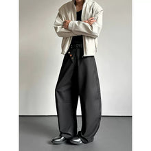 Load image into Gallery viewer, Retro Casual Diagonal Button Wide-leg Pants