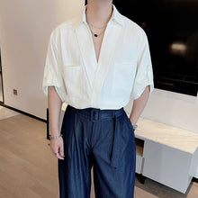 Load image into Gallery viewer, Solid Color Simple V-neck Shirt