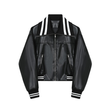 Load image into Gallery viewer, Retro Large Lapel Pu Leather Jacket